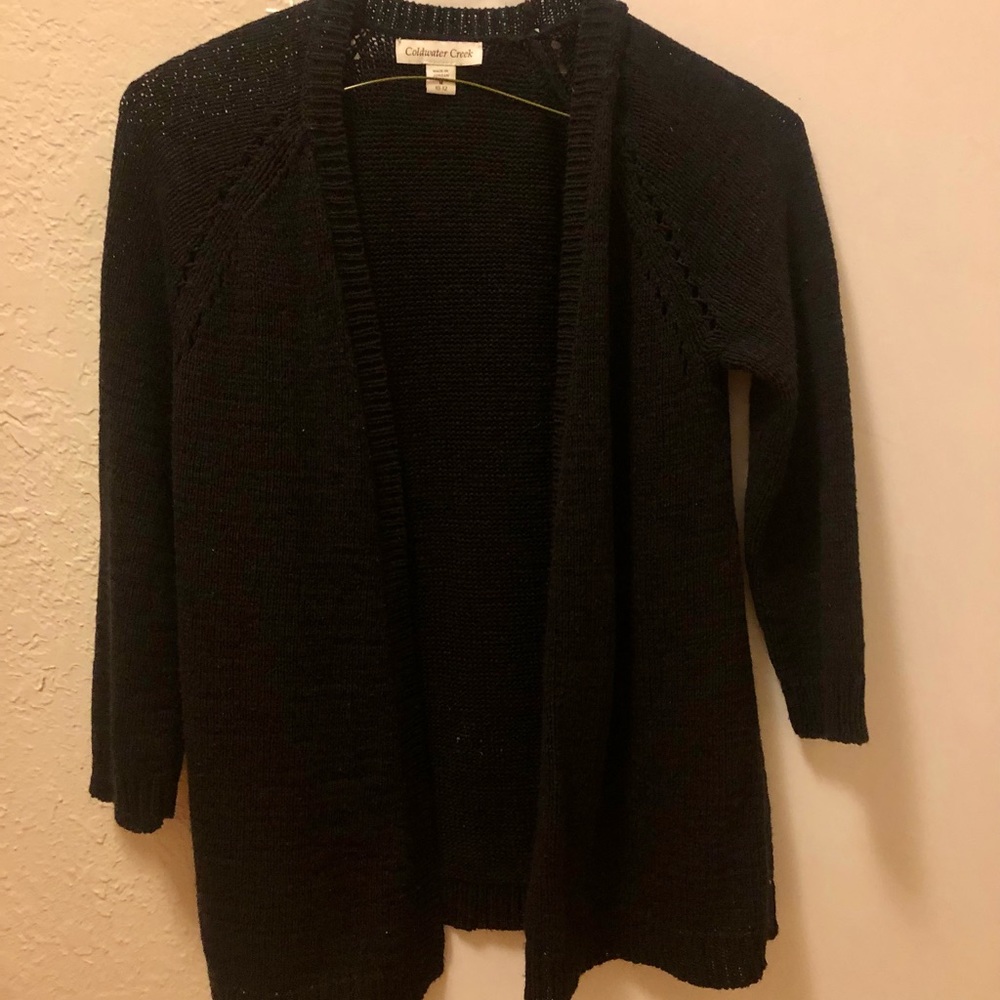 Cold water creek kids black cardigan